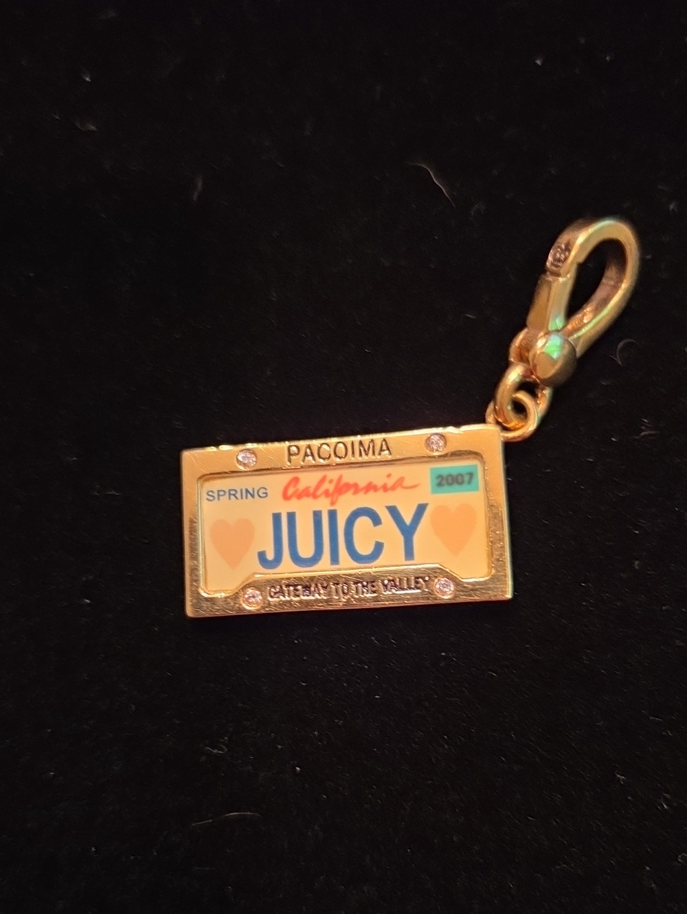 JUICY COUTURE CALIFORNIA LICENCE PLATE CHARM FROM 2007